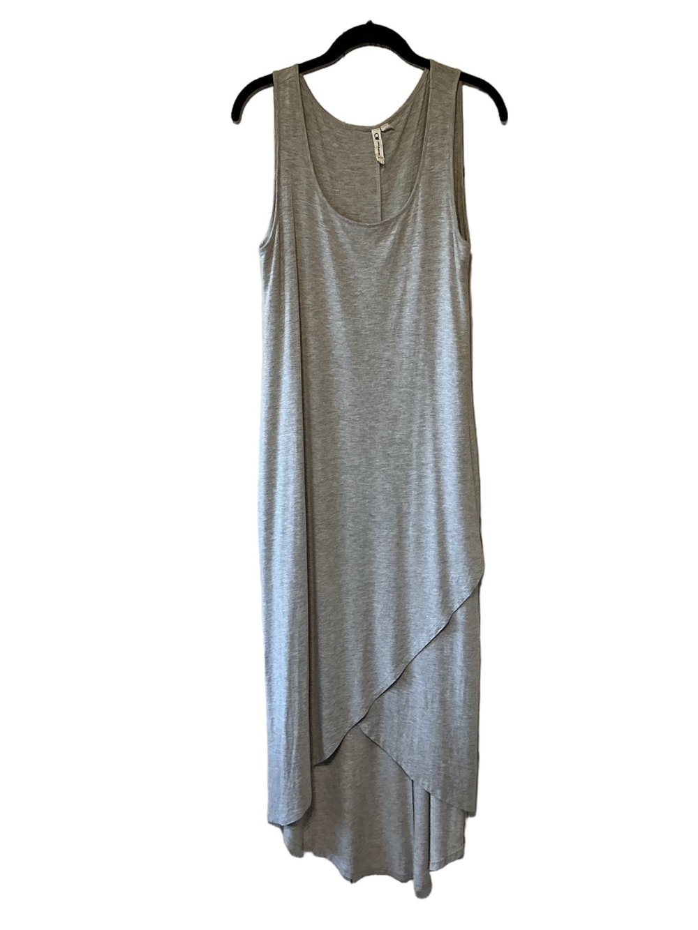 Cable & Gauge Heather Grey Asymmetrical Tulip Hem Sleeveless Tank Maxi Dress M